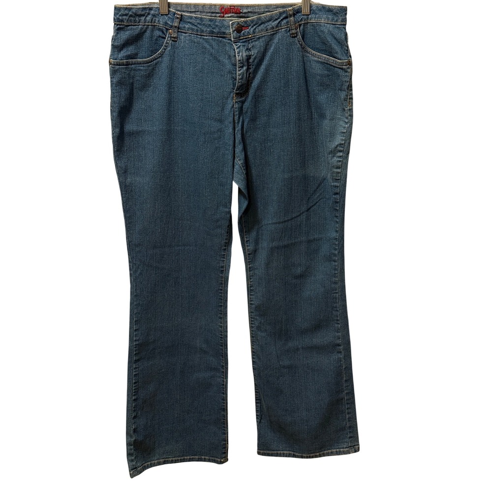 Vintage Smiths Womens Dungarees Flared Jeans Size‎ 16 No Flaws & Visible Wear